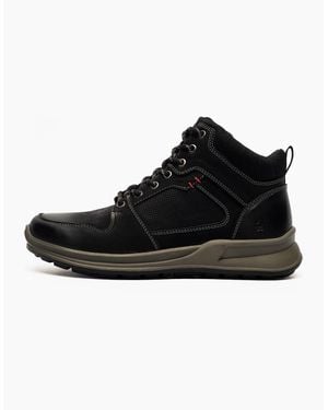 Hush Puppies Arnie Memory Foam Leather Boots - Black