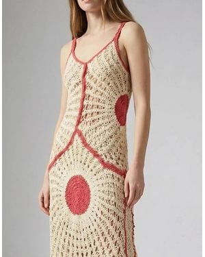 Oceanus Soleil Crochet Ivory Dress - Natural