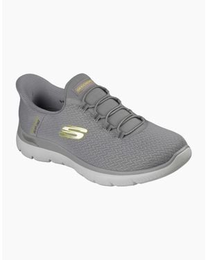Skechers Arch Fit Summits Kynor Polyester /Lime Trainers - Grey