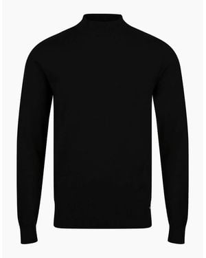 Luke 1977 Jenson 1000 Rib Neck Knitted Jumper - Black
