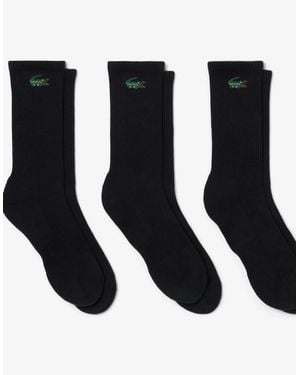 Lacoste 3-Pack Printed Sports Socks - Black
