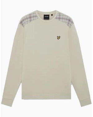 Lyle & Scott Lyle & Scott Check Panelled Crewneck Sweatshirt - White