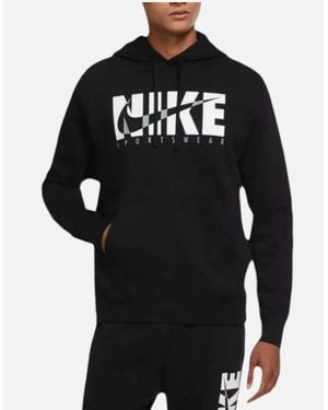 Nike Hoodie Sweat Pullover Hooded Long Sleeve Jumper Sports - Black