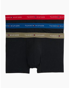 Tommy Hilfiger 3-Pack Signature Cotton Boxer Trunks, W - Black