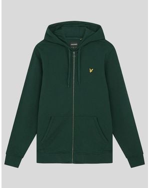Lyle & Scott Loopback Cotton Full Zip Hoodie - Green