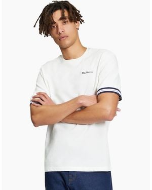 Ben Sherman Pique Tipped Short Sleeve T-Shirt - White