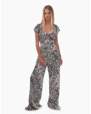 Nobody's Child Suki Floral Flutter Jumpsuit - White