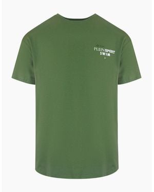 Philipp Plein Plein Sport Geo Logo Stretch T-Shirt - Green