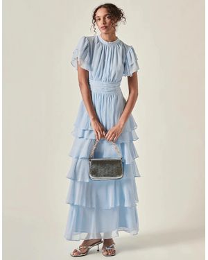 James Lakeland Tiered Ruffle Maxi Dress – Pale - Blue