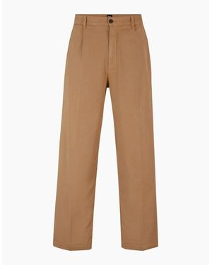 BOSS Kaiden Solid Patterned Straight Chinos - Natural