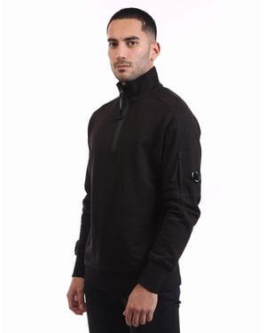 C.P. Company Diagonal Raised Fleece Half-Zip Sweatshirt - Black