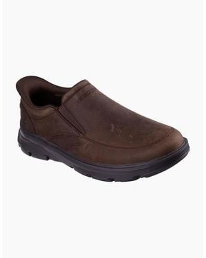 Skechers Arch Fit Garza Umar Leather Cocoa Loafers - Brown