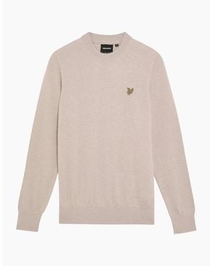 Lyle & Scott Lyle & Scott Tonal Eagle Lambswool Crew Neck Jumper - White