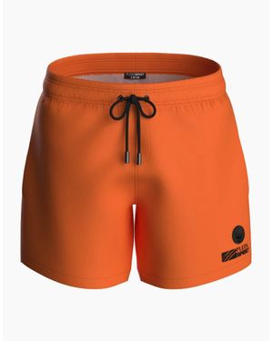 Philipp Plein Plein Sport Basic Logo Medium Boardshort Swim Shorts - Orange
