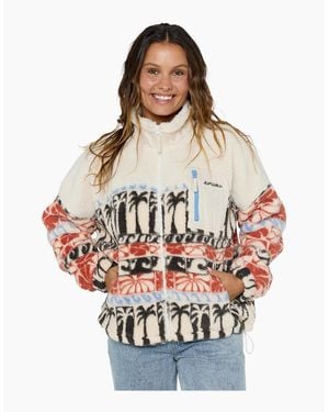 Rip Curl Rip Curl Oceanic Crew Neck Full Zip Fleece - White