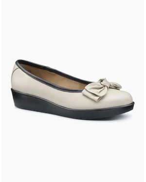 Hotter Jade Low Wedge Court Shoes - White