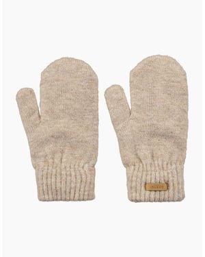 Barts Witzia Comfy Knitted Fleece Lines Mittens - White