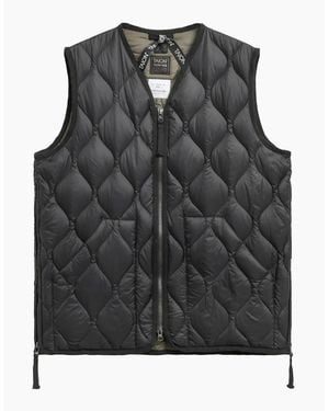 Taion Military V Neck Soft Shell Down Vest - Black