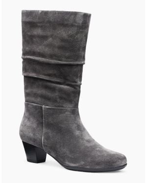 Hotter Sloane Calf Length Boots - Grey