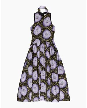 Ro&zo Iris Lilac Scarf Detail Chiffon Dress - White