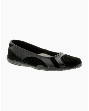 Strollers Flat Shoes Jackie Leather Slip On Uk Size - Black