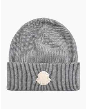 Moncler Logo Beanie - Grey