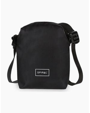 Spiral Rectangle Cross Body Bag With Hardware - Black
