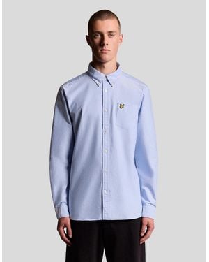 Lyle & Scott Cotton Button Down Oxford Shirt - Blue
