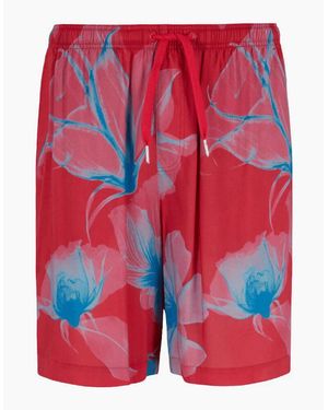 ARMANI EXCHANGE Floral Design Shorts - Red