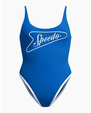 Speedo Ladies Scoop Neck One Piece Swimsuit - Blue