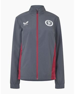 Castore Solid Patterned Zipped Pocket Track Jacket - Blue