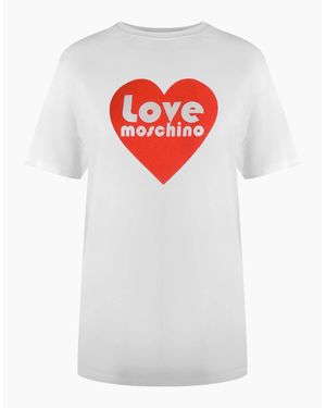 Love Moschino Heart Logo T-Shirt - White