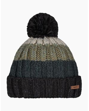 Barts Wilhelm Cuffed Mixed Knit Knitted Bobble Hat - Black