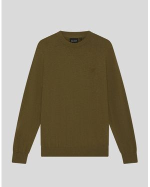 Lyle & Scott Lambswool Crew Neck Jumper - Green
