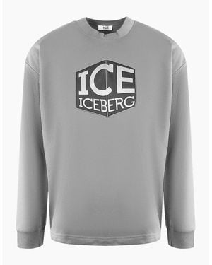 Iceberg Ice Cubed Logo Sweatshirt - Grey