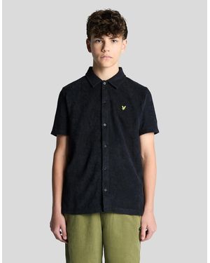 Lyle & Scott Short Sleeve Towelling Shirt - Black