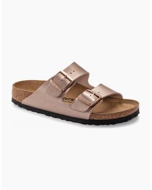 Birkenstock Arizona Birko-Flor Metallic Sandals - Brown