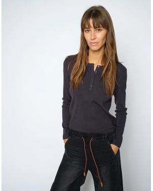 Mos Mosh Aliz Caliz Plain Long Sleeve Knit - Black