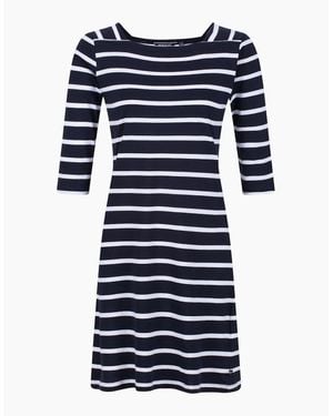 Regatta Paislee Boat Neck Three Quarter Sleeve Knee Length Dress - Blue