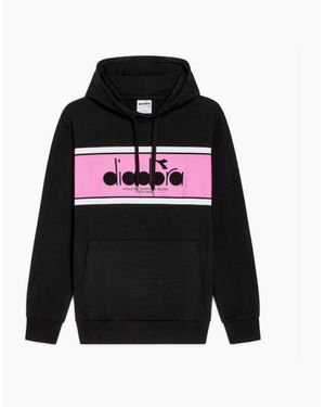 Diadora Logo Wild Pinkhoodie - Black