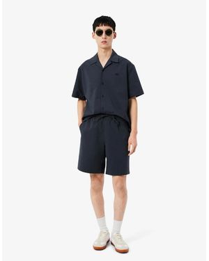 Lacoste Cotton Seersucker Shorts - Blue