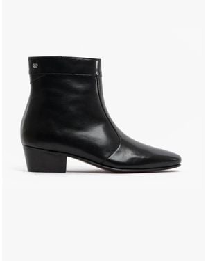 Club Cubano Caesar Leather Cuban Heel Boots - Black