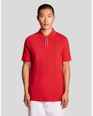 Lyle & Scott Placket Tipped Polo Shirt - Red