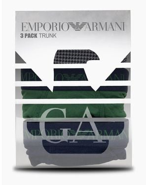 Emporio Armani 3 Pack Cotton Trunk Marine - Grey