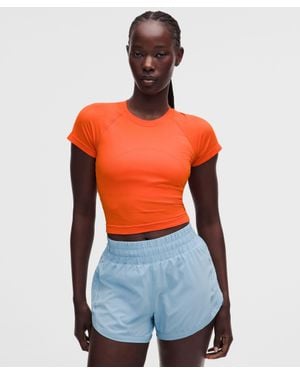 lululemon Swiftly Tech Cropped Short-Sleeve Shirt 2 - Orange