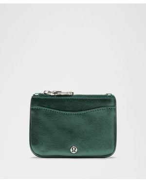 lululemon Clippable Card Holder Leather Alternative - Green