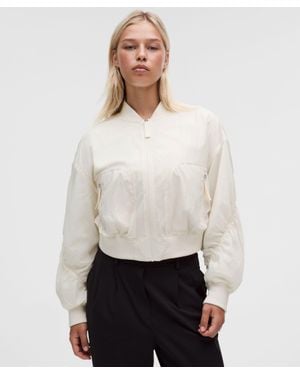 lululemon Curved-Hem Cropped Bomber - White