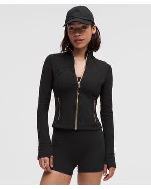 lululemon Define Cropped Jacket Nulu - Color Black/gold - Size 12