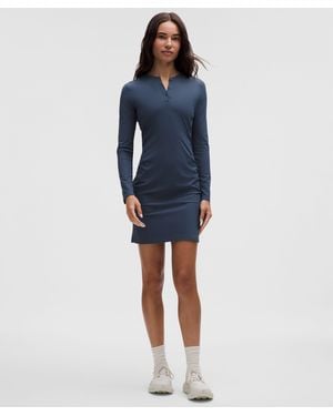 lululemon All Aligned Ribbed Long-Sleeve Henley Dress - Blue