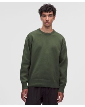 lululemon Cotton-Blend Knit Long-Sleeve Crewneck - Green